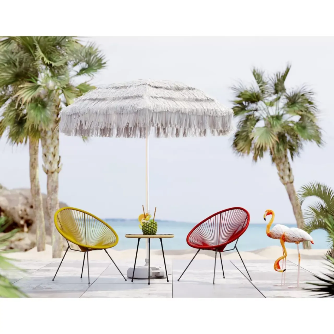Outdoormöbel-KARE Design Beistelltisch Acapulco Natur