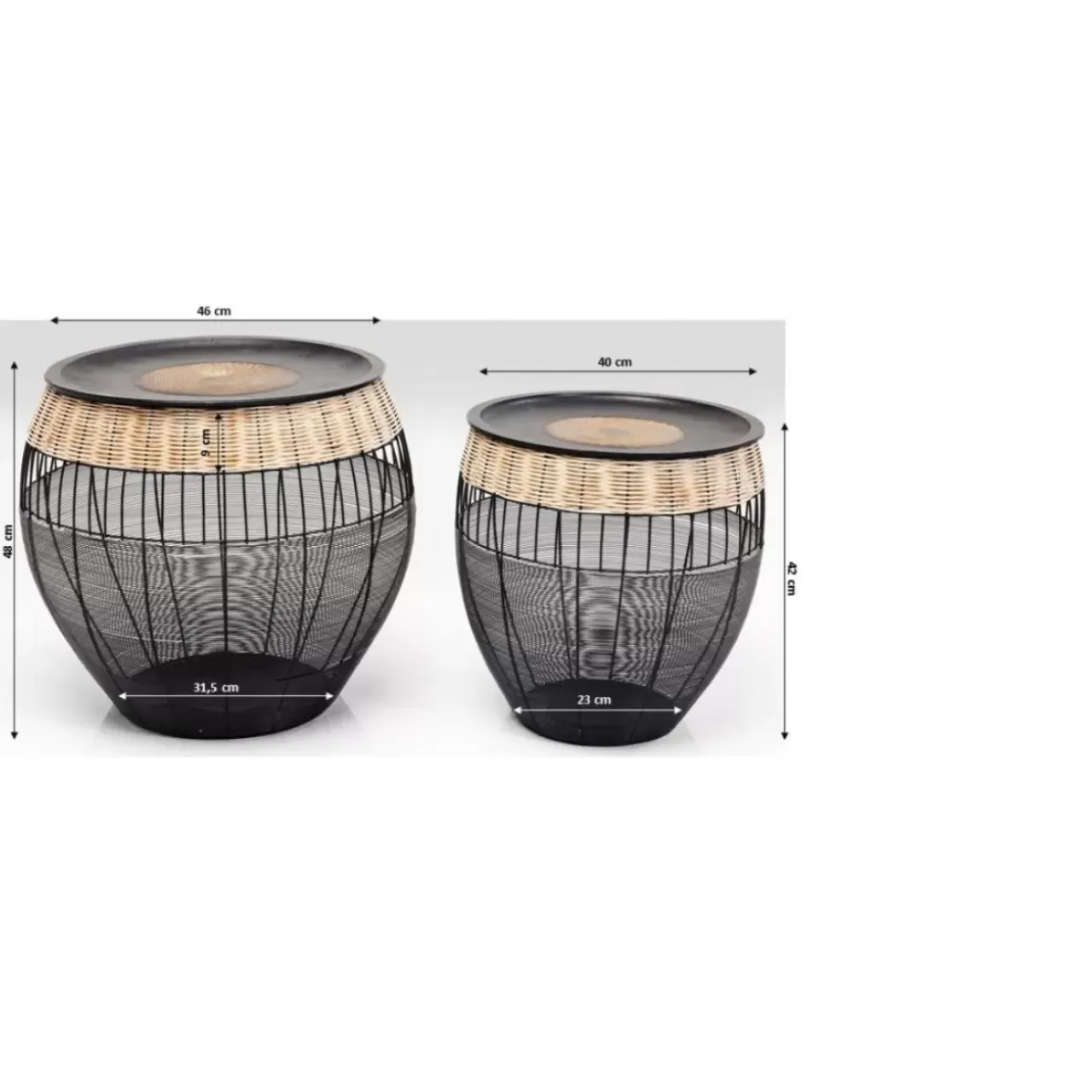 Tische-KARE Design Beistelltisch African Drums (2/Set)