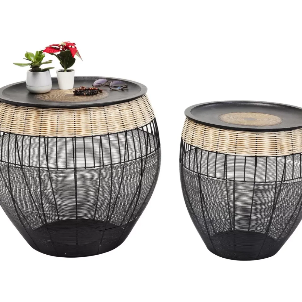 Tische-KARE Design Beistelltisch African Drums (2/Set)