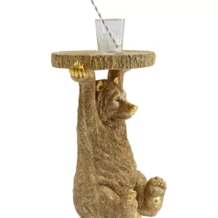 Tische-KARE Design Beistelltisch Animal Bear Gold 35X34Cm