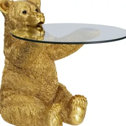 Tische-KARE Design Beistelltisch Animal Bear Gold O40Cm