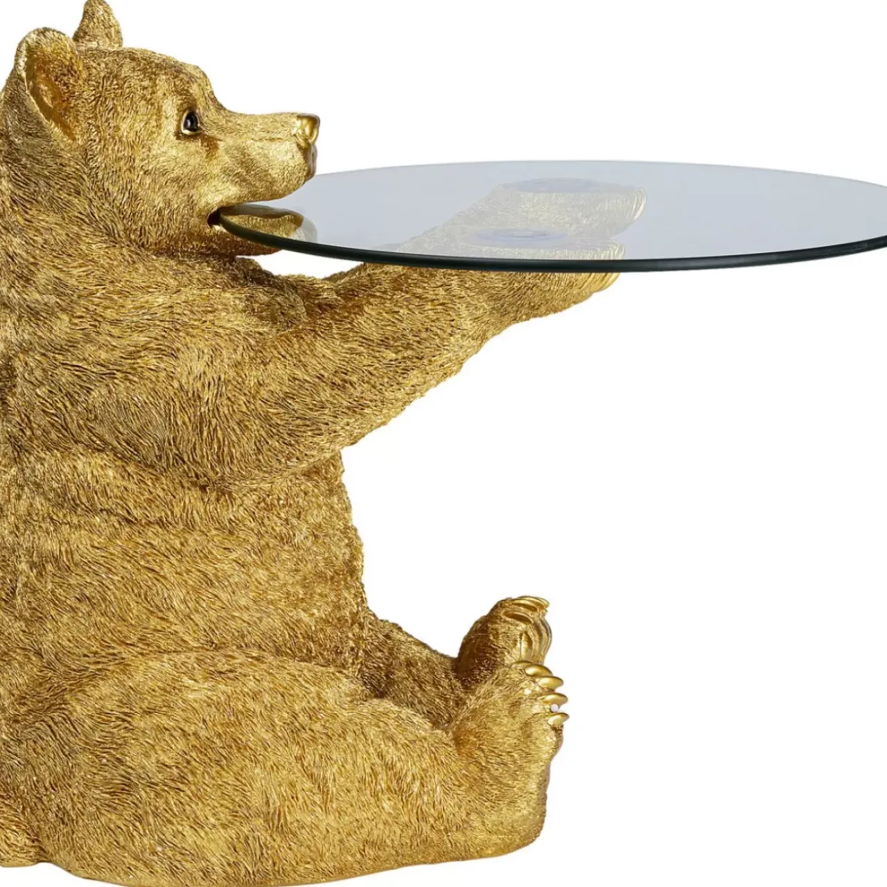 Tische-KARE Design Beistelltisch Animal Bear Gold O40Cm