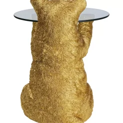 Tische-KARE Design Beistelltisch Animal Bear Gold O40Cm