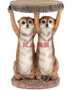 Tische-KARE Design Beistelltisch Animal Meerkat Sisters O33Cm