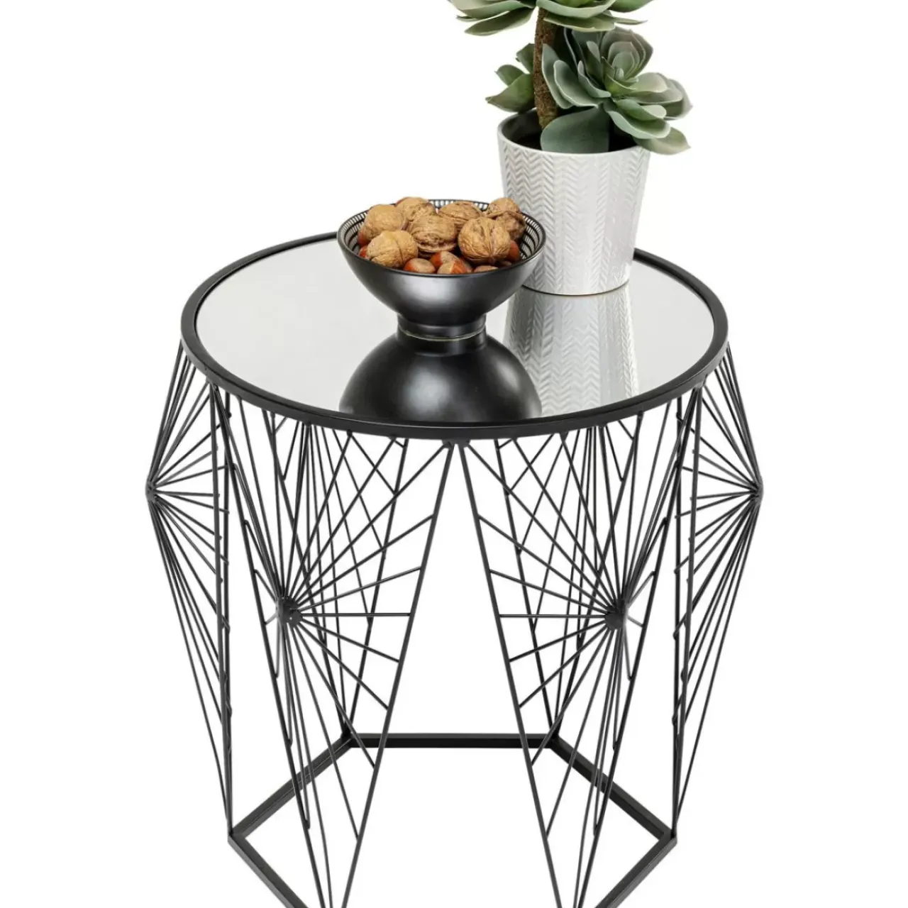 Tische-KARE Design Beistelltisch Cobweb Schwarz (2/Set)