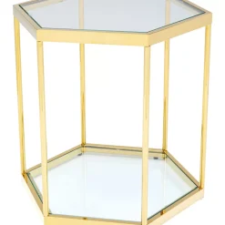 Tische-KARE Design Beistelltisch Comb Gold 55