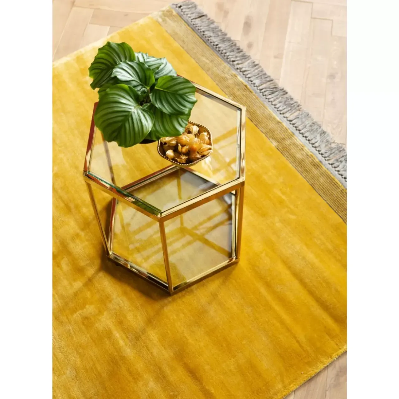 Tische-KARE Design Beistelltisch Comb Gold 55