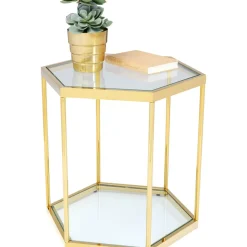Tische-KARE Design Beistelltisch Comb Gold 55