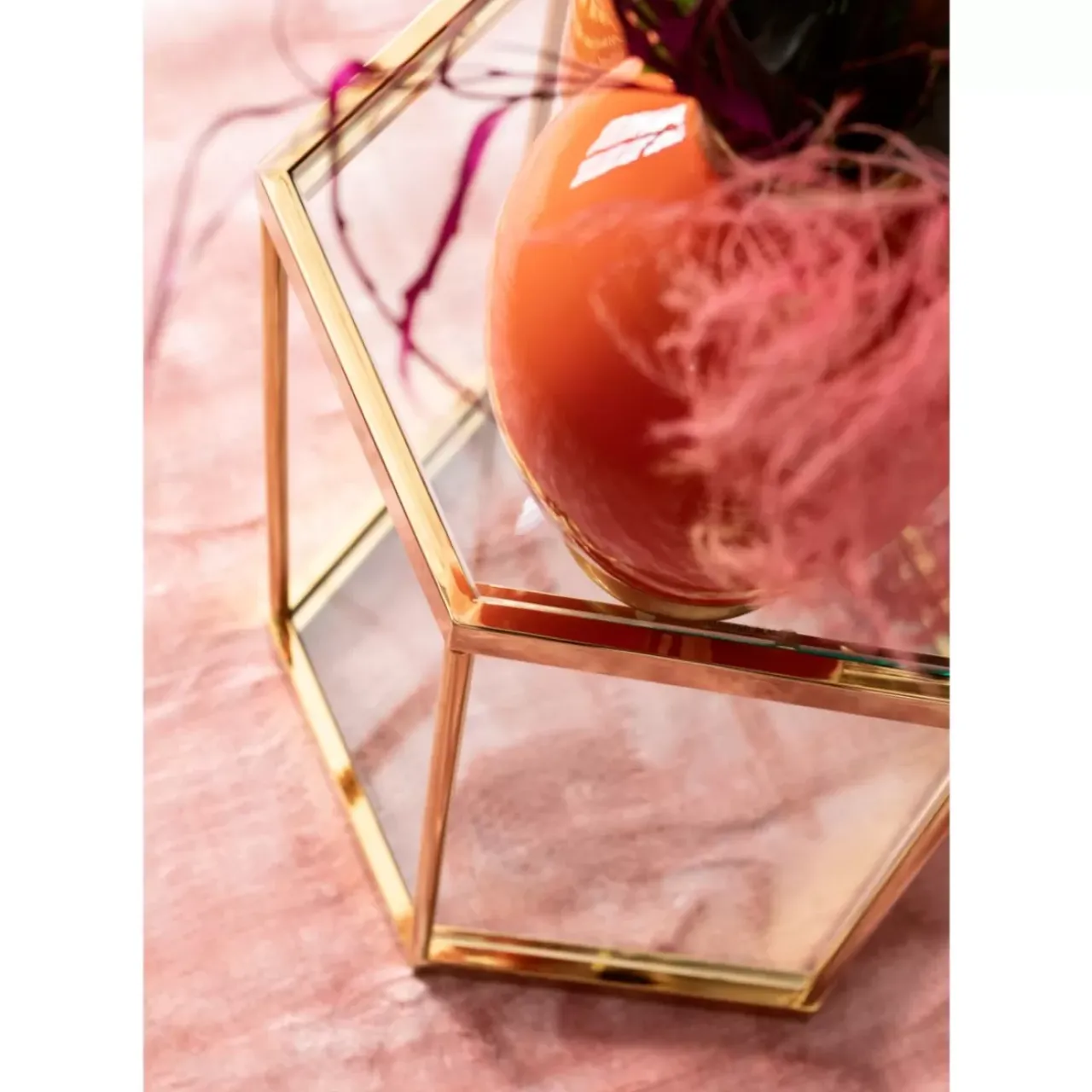 Tische-KARE Design Beistelltisch Comb Gold 55