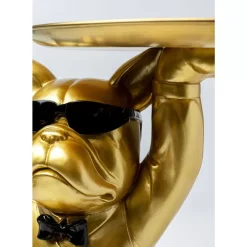 Tische-KARE Design Beistelltisch Cool Bulldog Tray Gold 34X55Cm