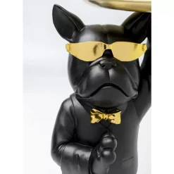 Tische-KARE Design Beistelltisch Cool Bulldog Tray Schwarz 34X55Cm
