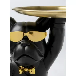 Tische-KARE Design Beistelltisch Cool Bulldog Tray Schwarz 34X55Cm