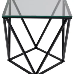 Tische-KARE Design Beistelltisch Cristallo Schwarz 50X50Cm