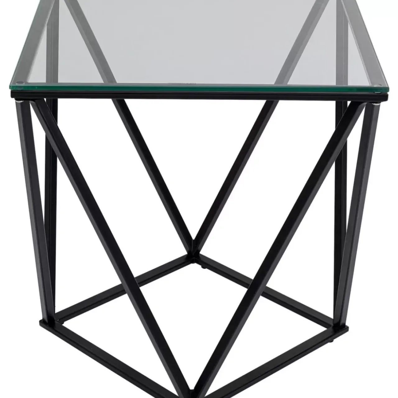 Tische-KARE Design Beistelltisch Cristallo Schwarz 50X50Cm