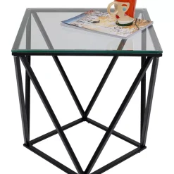 Tische-KARE Design Beistelltisch Cristallo Schwarz 50X50Cm