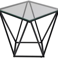 Tische-KARE Design Beistelltisch Cristallo Schwarz 50X50Cm