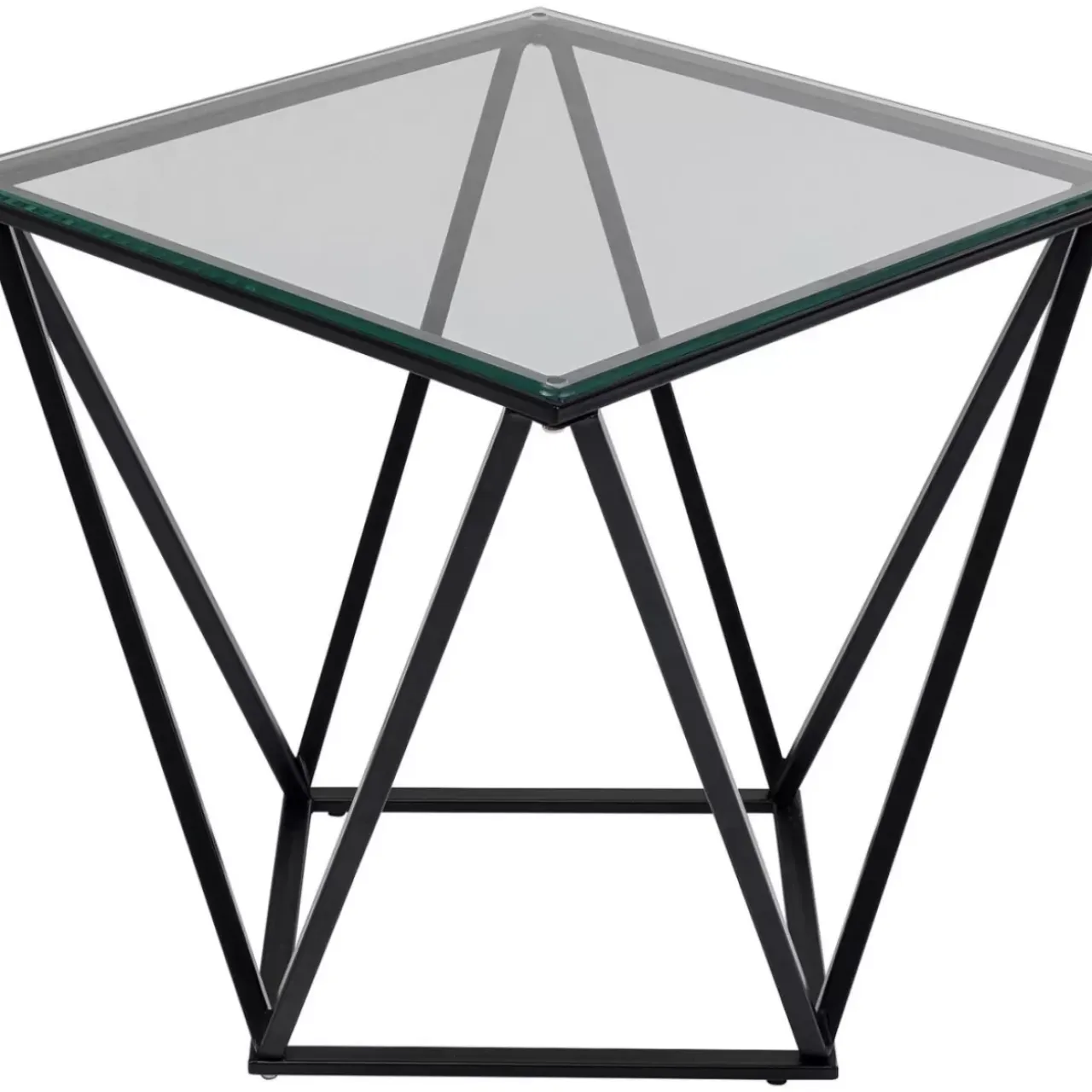 Tische-KARE Design Beistelltisch Cristallo Schwarz 50X50Cm