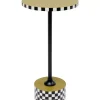 Tische-KARE Design Beistelltisch Domero Checkers Olive O25Cm