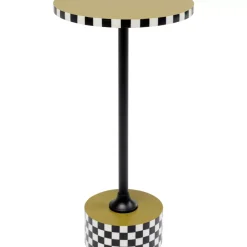 Tische-KARE Design Beistelltisch Domero Checkers Olive O25Cm