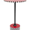 Tische-KARE Design Beistelltisch Domero Checkers Rot O40Cm