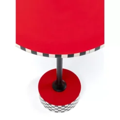 Tische-KARE Design Beistelltisch Domero Checkers Rot O40Cm