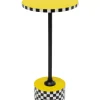 Tische-KARE Design Beistelltisch Domero Checkers Gelb O25Cm