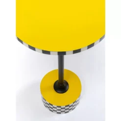 Tische-KARE Design Beistelltisch Domero Checkers Gelb O25Cm