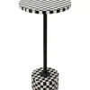 Tische-KARE Design Beistelltisch Domero Chess Schwarz Weis O25Cm