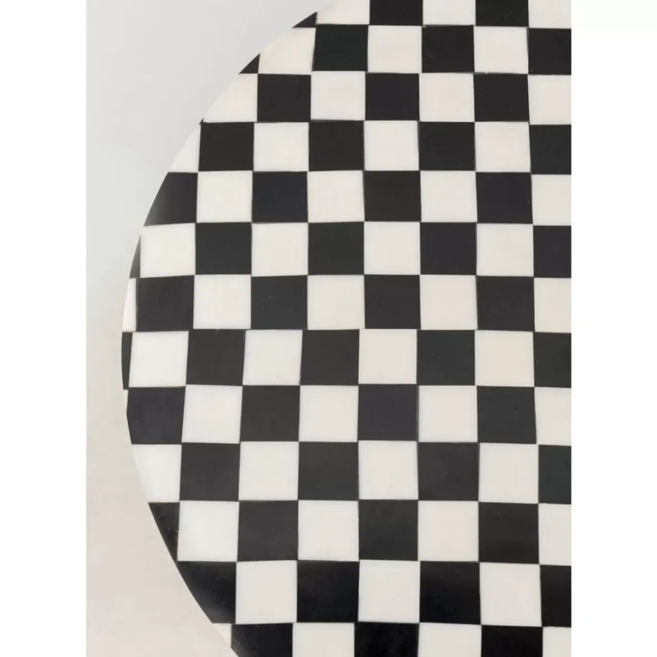 Tische-KARE Design Beistelltisch Domero Chess Schwarz Weis O25Cm