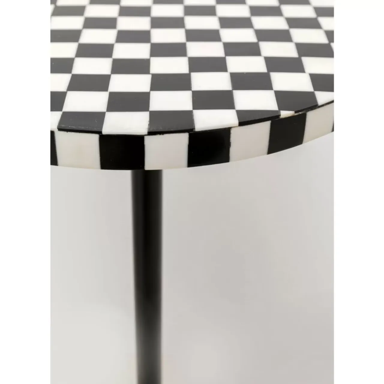 Tische-KARE Design Beistelltisch Domero Chess Schwarz Weis O25Cm