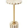 Tische-KARE Design Beistelltisch Domero Cirque Gold Weis O25Cm