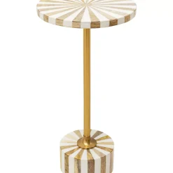 Tische-KARE Design Beistelltisch Domero Cirque Gold Weis O25Cm