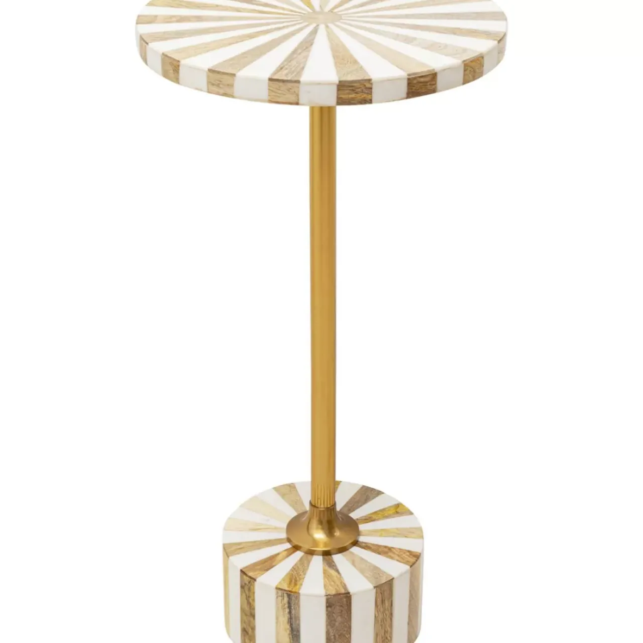 Tische-KARE Design Beistelltisch Domero Cirque Gold Weis O25Cm