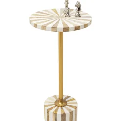 Tische-KARE Design Beistelltisch Domero Cirque Gold Weis O25Cm