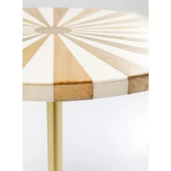 Tische-KARE Design Beistelltisch Domero Cirque Gold Weis O40Cm