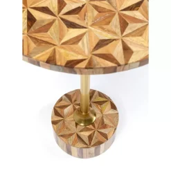 Tische-KARE Design Beistelltisch Domero Geo Braun O40Cm