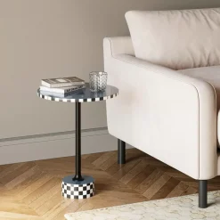 Tische-KARE Design Beistelltisch Domero Race Blau O40Cm