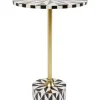 Tische-KARE Design Beistelltisch Domero Star Braun Weis O40Cm