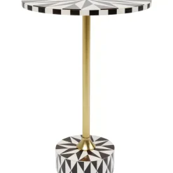 Tische-KARE Design Beistelltisch Domero Star Braun Weis O40Cm