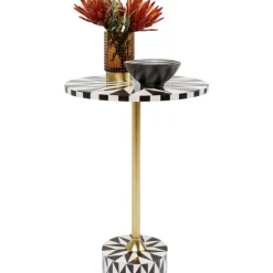 Tische-KARE Design Beistelltisch Domero Star Braun Weis O40Cm