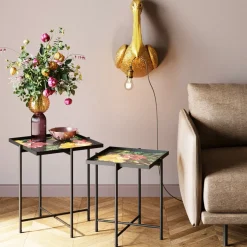 Tische-KARE Design Beistelltisch Flowers Garden Square (2/Set)