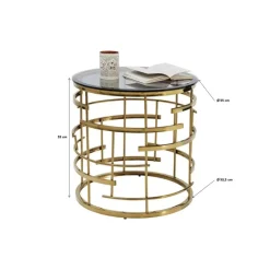 Tische-KARE Design Beistelltisch Jupiter Gold O55Cm