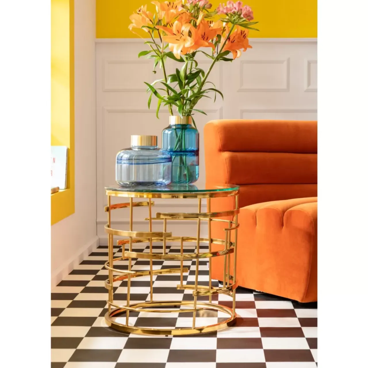 Tische-KARE Design Beistelltisch Jupiter Gold O55Cm