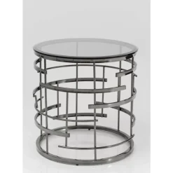 Tische-KARE Design Beistelltisch Jupiter Silber O55Cm