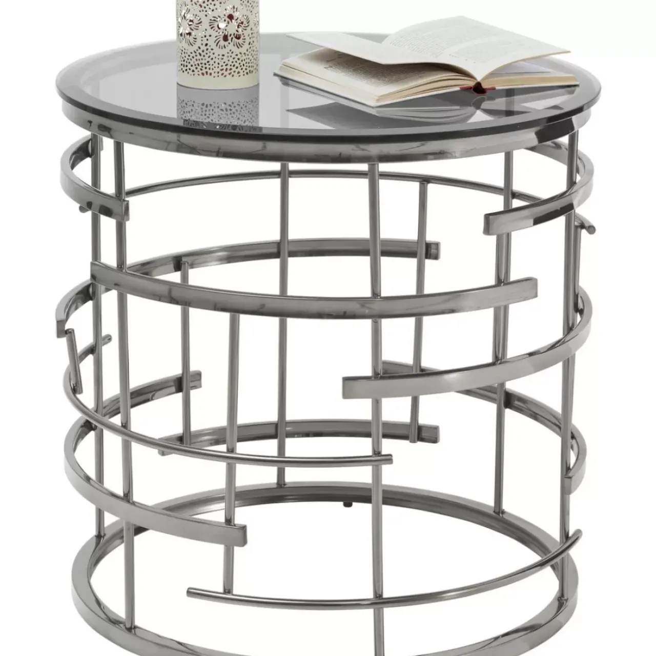 Tische-KARE Design Beistelltisch Jupiter Silber O55Cm