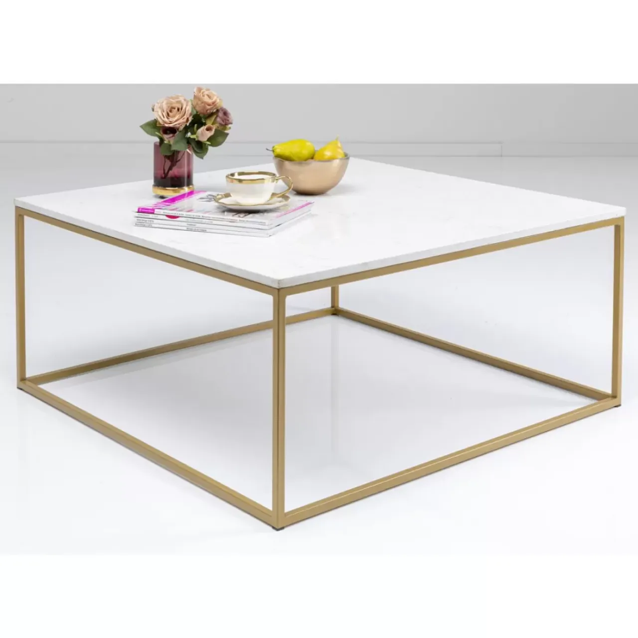 Tische-KARE Design Beistelltisch Key West Gold 40X40Cm