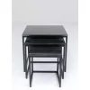 Tische-KARE Design Beistelltisch Key West Schwarz (3/Set)