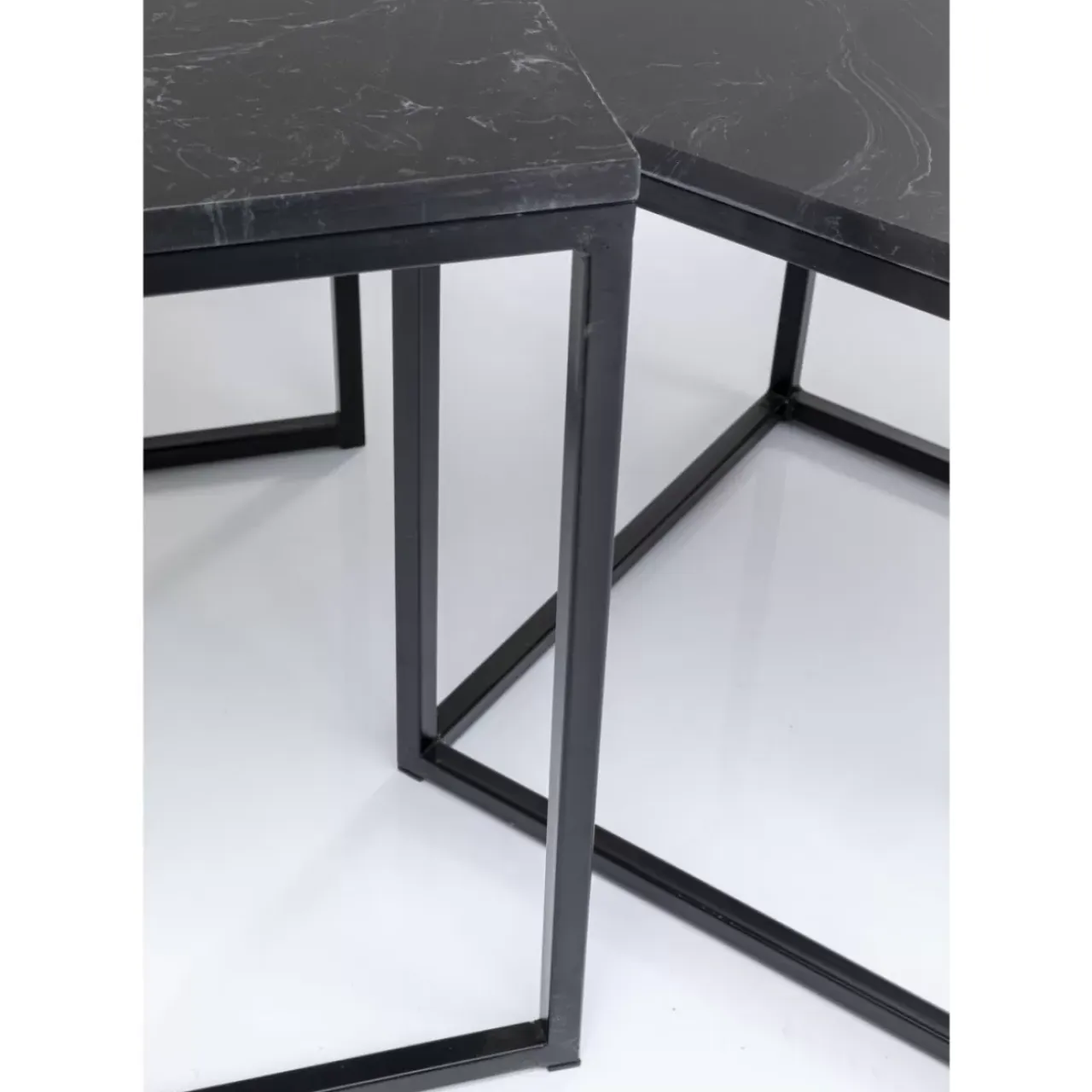 Tische-KARE Design Beistelltisch Key West Schwarz (3/Set)
