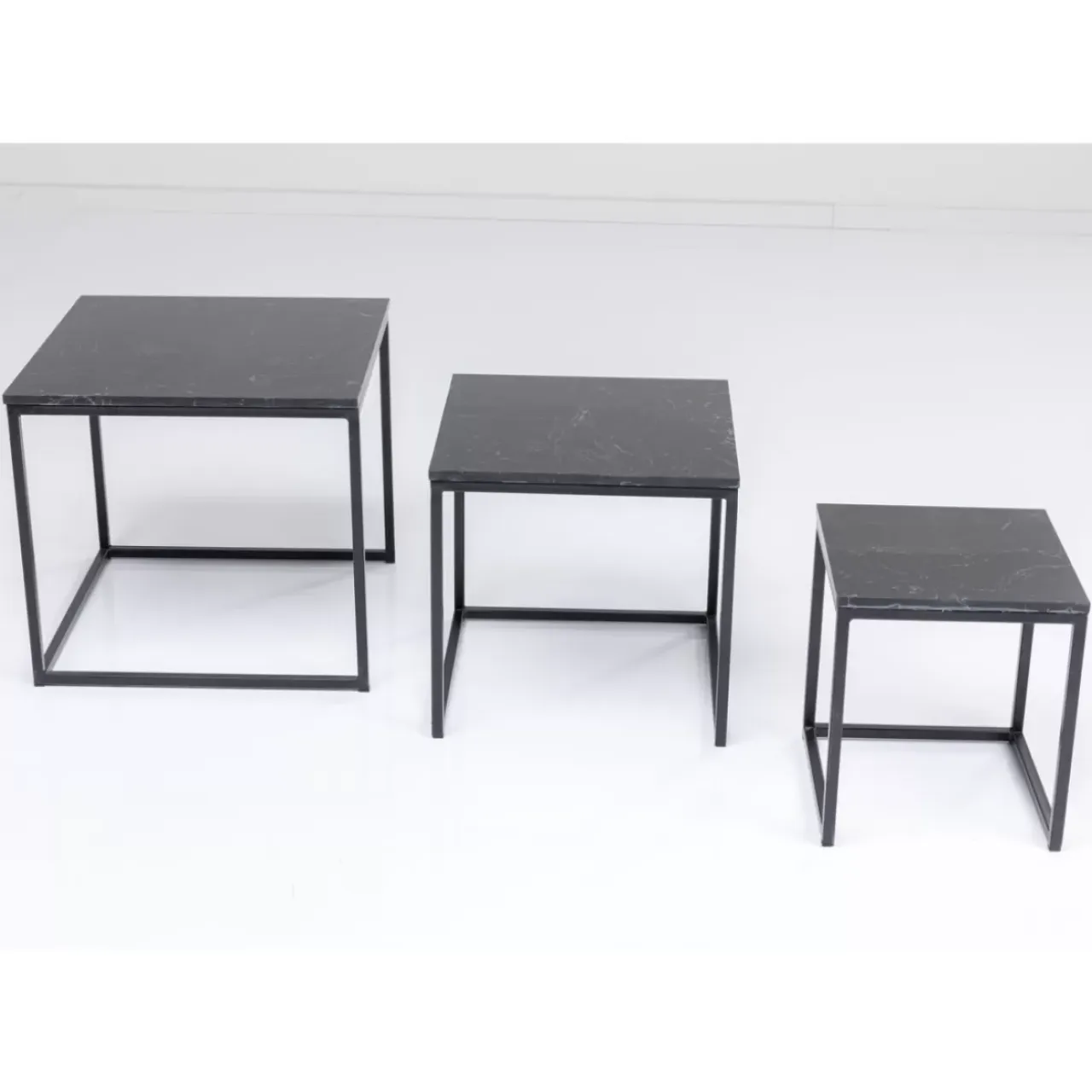 Tische-KARE Design Beistelltisch Key West Schwarz (3/Set)