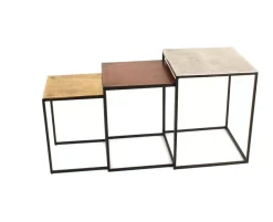 Tische-KARE Design Beistelltisch Loft Square Vintage (3/Set) 41X41Cm